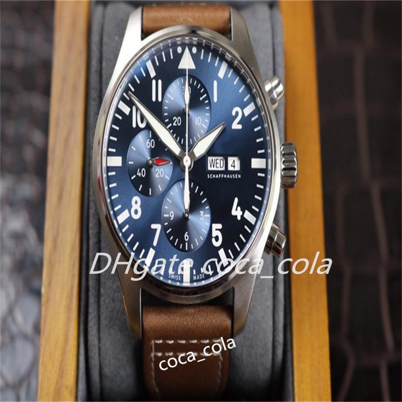 

ZF V2 Chronograph Edition A7750 Automatic Mens Watch "THE LITTLE PRINCE" Steel Case Blue Dial Brown Leather Strap Puretime Super Version Watches