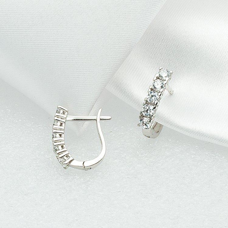 

Clip-on & Screw Back Five Rhinestone 14 K White Gold Earrings