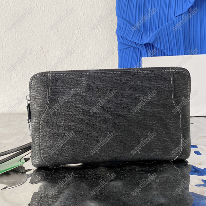 

Womens Fashion Clutch Bags Designer Mens High Quality Handbags Classic Key Coin Zipper Purse Soft Leather Envelope Wallet Wholesale Leather Bag Black