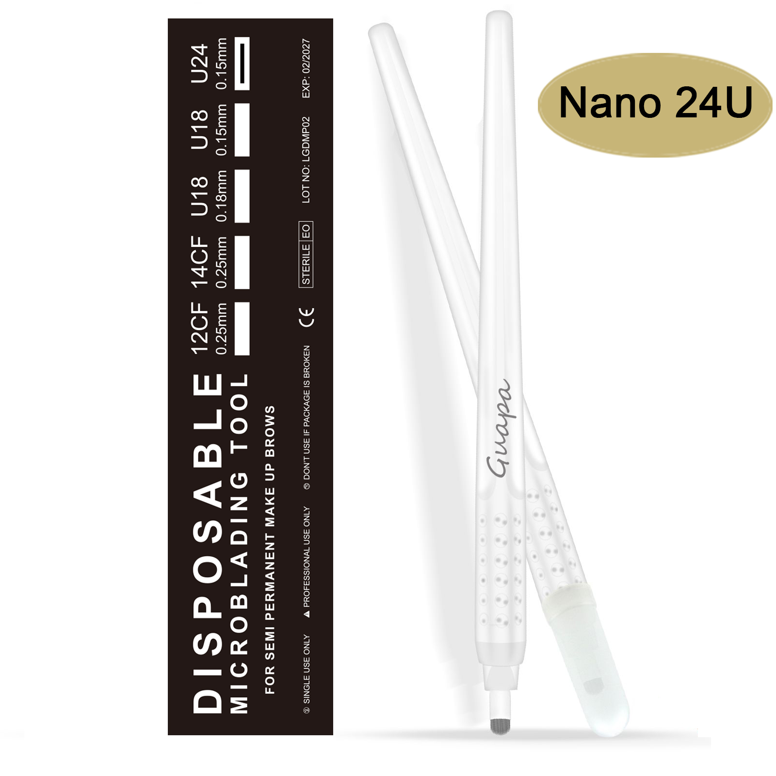 

10pcs Premium U24 Disposable Microblading Pen Nano 0.15mm Manual Eyebrow Tattoo Hand Tools for Nano Eyebrows Technique