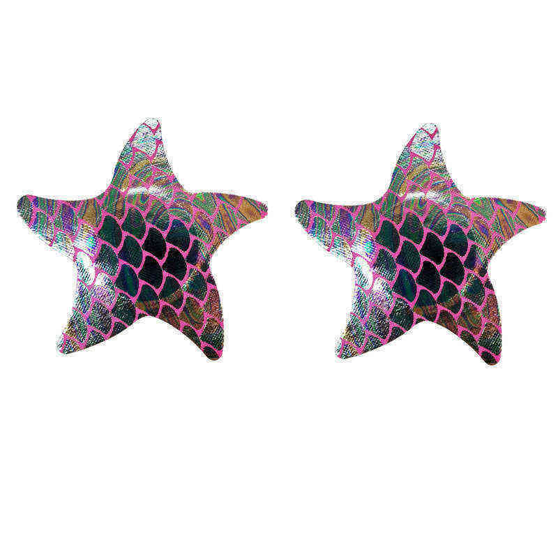 

Nxy Breast Pad Ultra Thin Breast Pasties Mermaid Scale Colors Chest Sticker 50 Pairs Nipple Cover Breathable Disposable Invisible Bra 220610