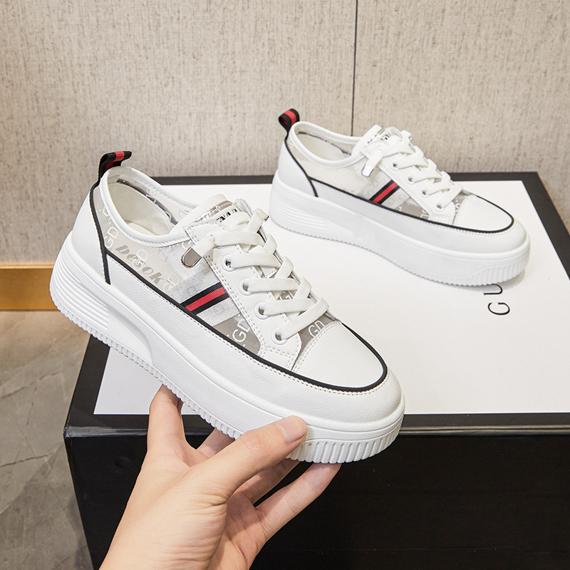 

Sports Shoes Leather Mesh Women's Low-top Large Size Small White Board Shoes Summer New Fashion Small Fragrance Casual Breathable Shoes
