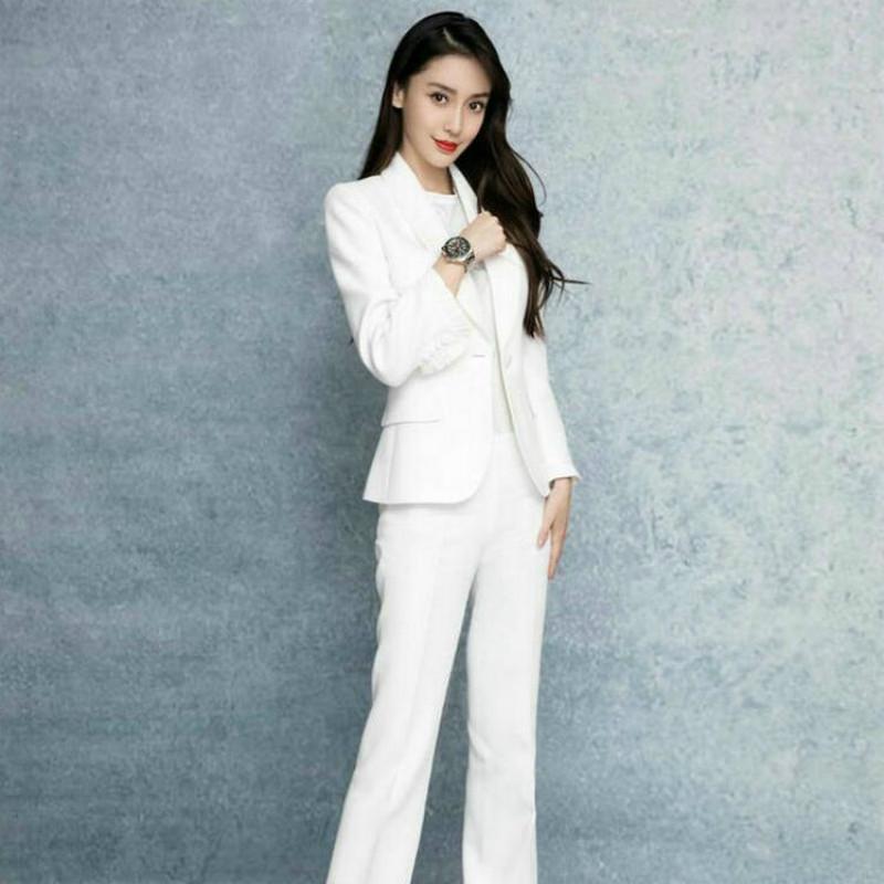 

Women's Two Piece Pants Womens Suits Set 2 Pieces Suit Jacket Style Fashion Commuting OL Professional Flared SetWomen's