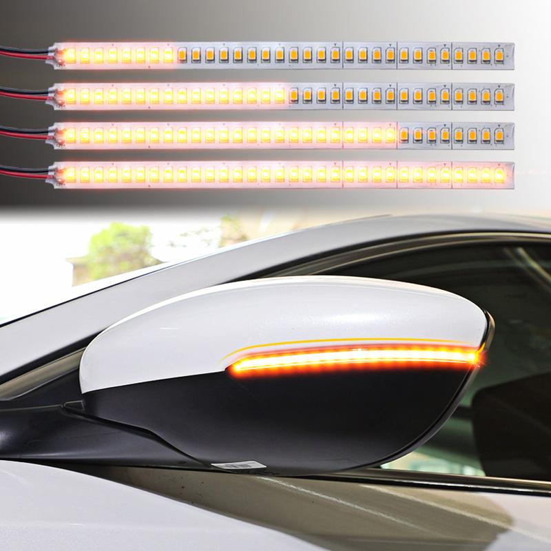 

Emergency Lights LED 1Pc Car Rearview Mirror Indicator Lamp Streamer Strip Flowing Turn Signal Amber Light Source 28 SMD