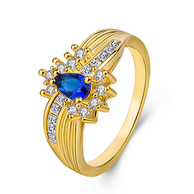 

Royal Blue Green Diamond Plated Yellow Gold Square Diamond Ring Luxury Wedding Reception Wedding Ring Jewelry Fashion Elegant Simple Generou