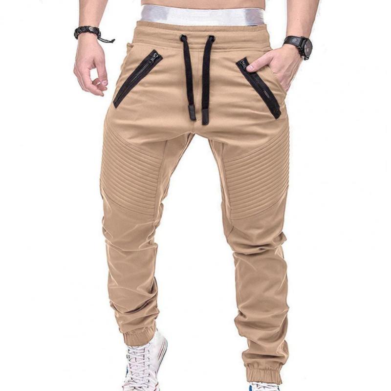 

Men's Pants Men Fashion Drawstring Zip Strips Pockets Ankle Tied Long Sports Trousers Cylinder Active Gym Workout JoggingMen's, Navy blue