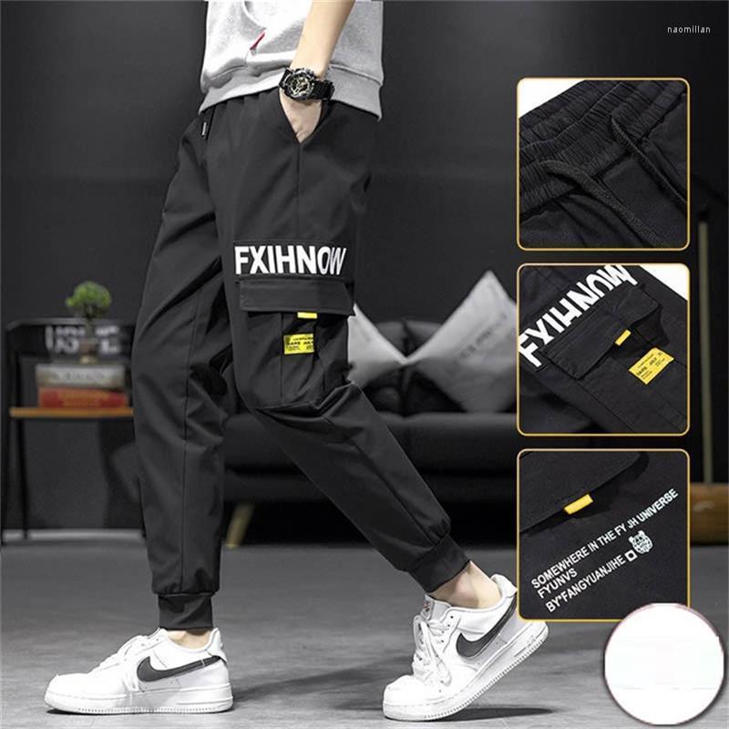 

Men's Pants Men's Spring And Autumn Loose Multi-pocket Ankle-Length Casual Thin OverallsMen's Naom22, Black
