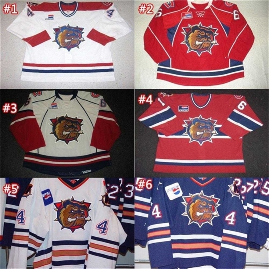 

MThr Factory Outlet, Customize Hamilton Bulldogs jersey Jan Horacek Pouliot Ajay Baines Chad Anderson / AHL sew any name, White