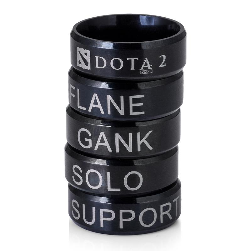 

Cluster Rings Game DOTA2 Carry Five Position Logo Stainless Steel Ring For Fans Holder Souvenir Gifts Size 7 8 9Cluster
