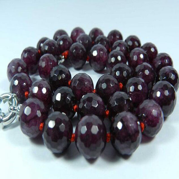 

8mm Faceted Garnet Red Gemstone Round Beads Necklace AAA