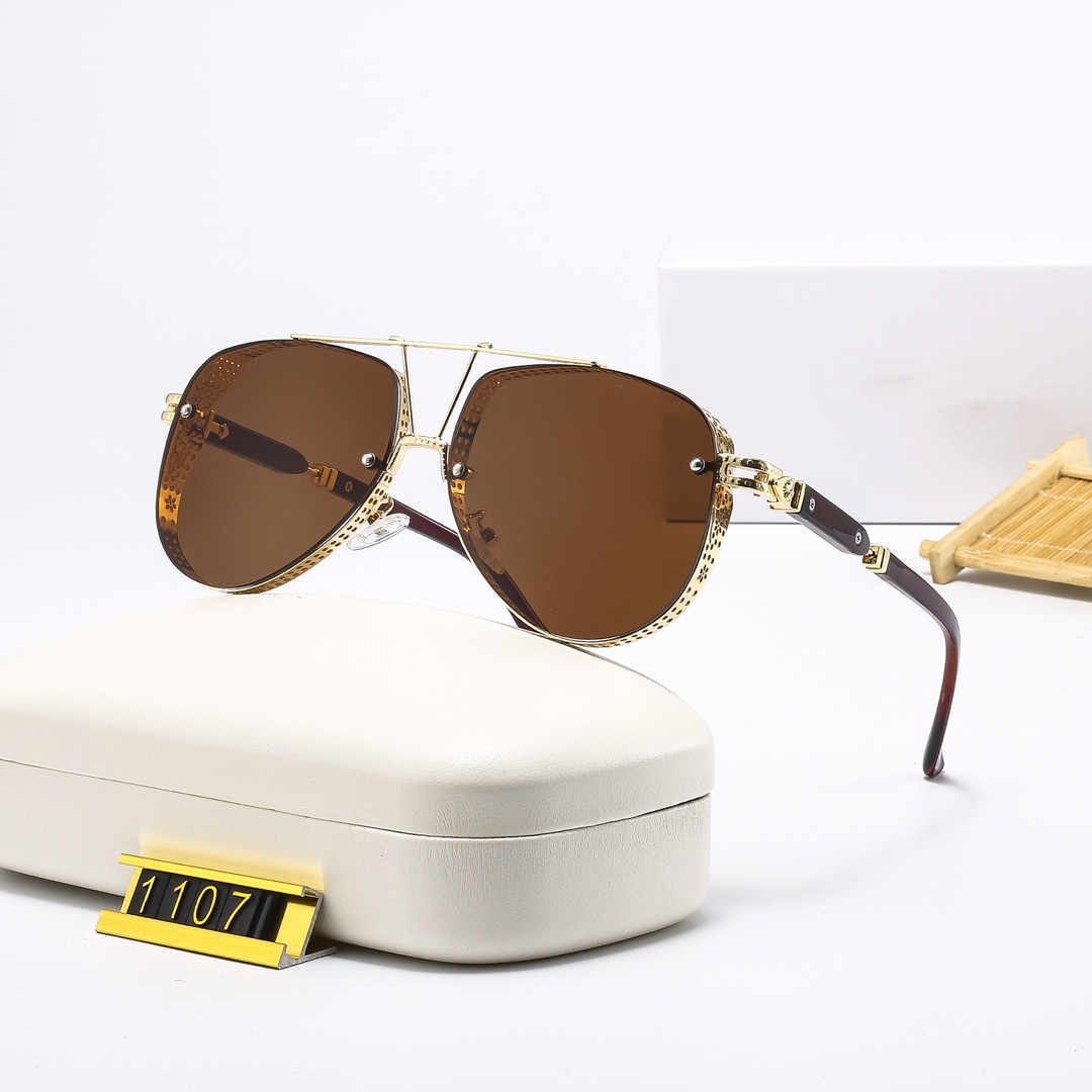 

Luxury Pilot Sunglasses UV400 1107 Protection Sport Sunglasses Men Women Unisex Summer Shade Eyewear Outdoor Cycling Sun Glass With box and cases