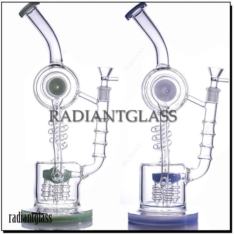 

14inch glass bong Hookahs recycler thick Lookah water pipes with 14mm bongs bowl for smoking
