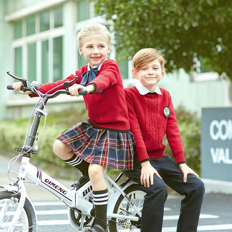 

Clothing Sets Kids School Uniform Children British Style Primary Class Wear Children's Sweaters Shirt Skirt Pant Kindergarten D-0621Clot, Girls