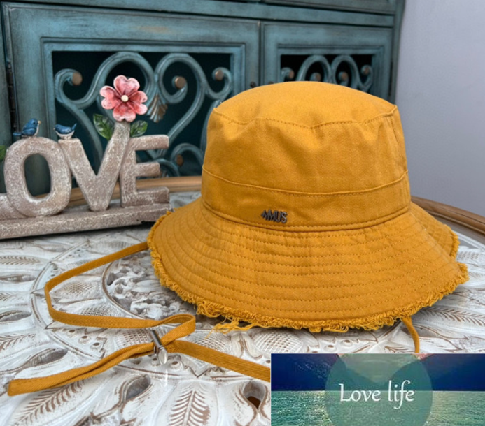 

High Quality Fashion Summer Wide Brim Hats Jacquemu Le Bob Artichaut Women Bucket Hat, As pic