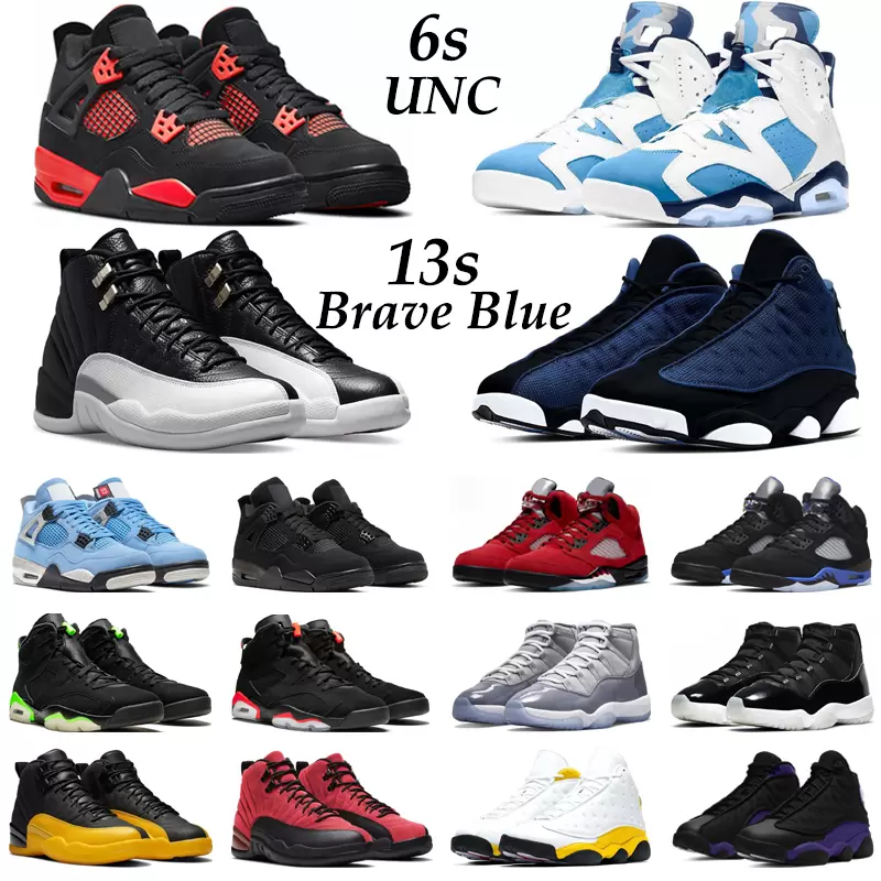 

Jumpman 4 Basketball Shoes Men Women 4s Red Thunder Black Cat Bred 5s Racer Blue 6s UNC 11s Cool Grey 12s Playoffs 13s Brave Blue Mens Trainers Sports Sneakers, Shoes (42)