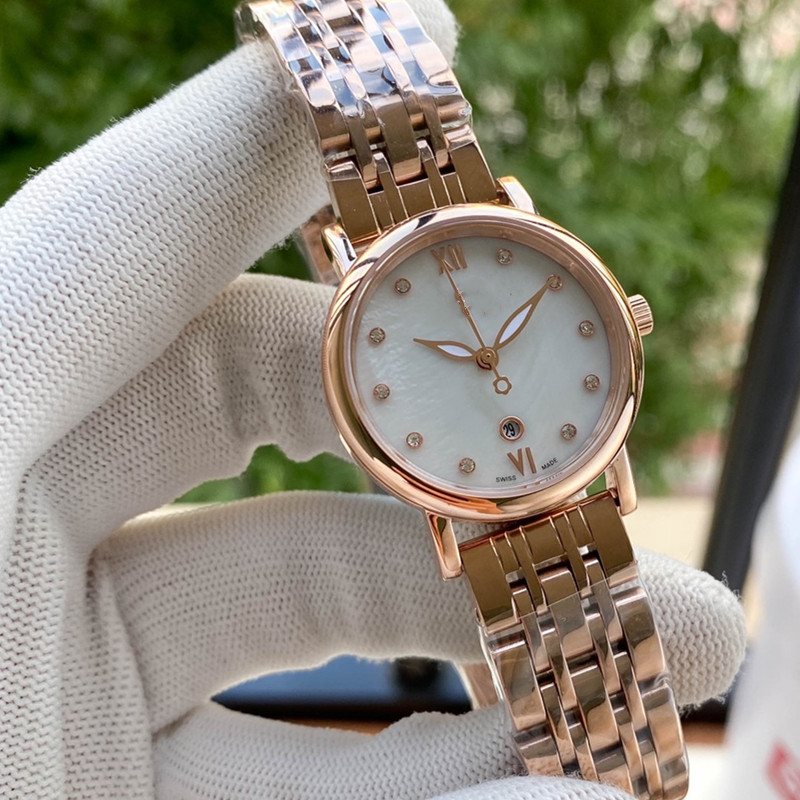 

Fashion Quartz Women's Watch 28mm 316l Stainless Steel Case ceramics Band Mineral Super Mirror Simple Style luxury watches with box high quality diamond, 1#