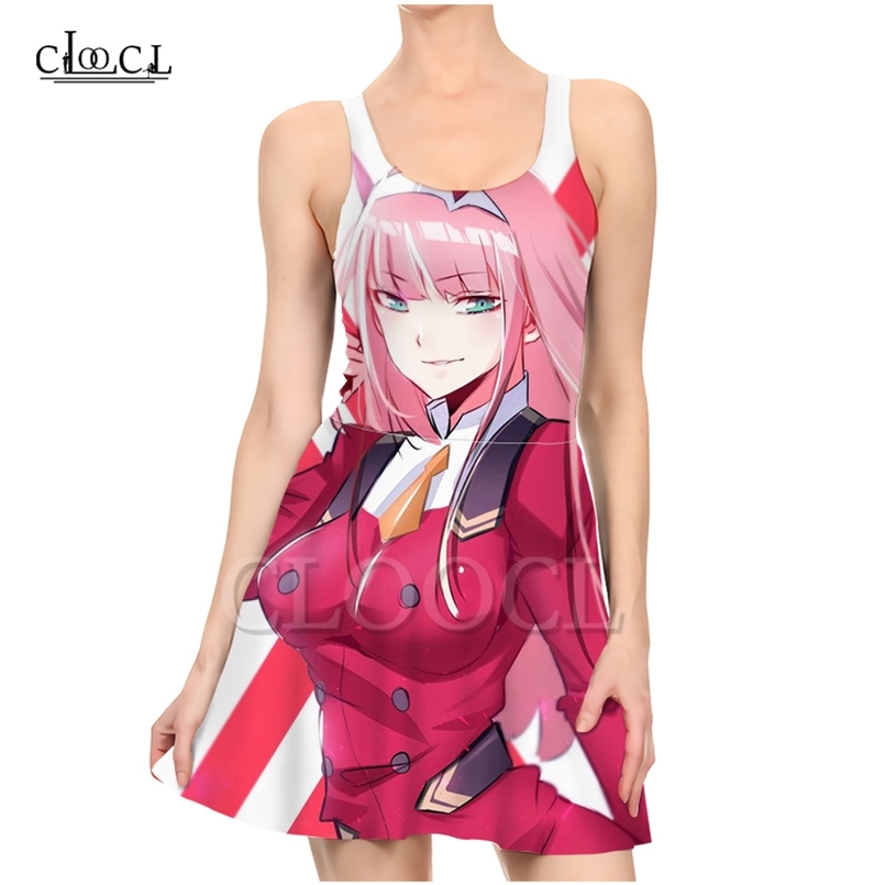 

Anime Darling InThe Franxx Zero Two 3D Print Women Casual Fashion Sleeveless Dress Sexy Slim Beach Dress 220617, Dress women 2