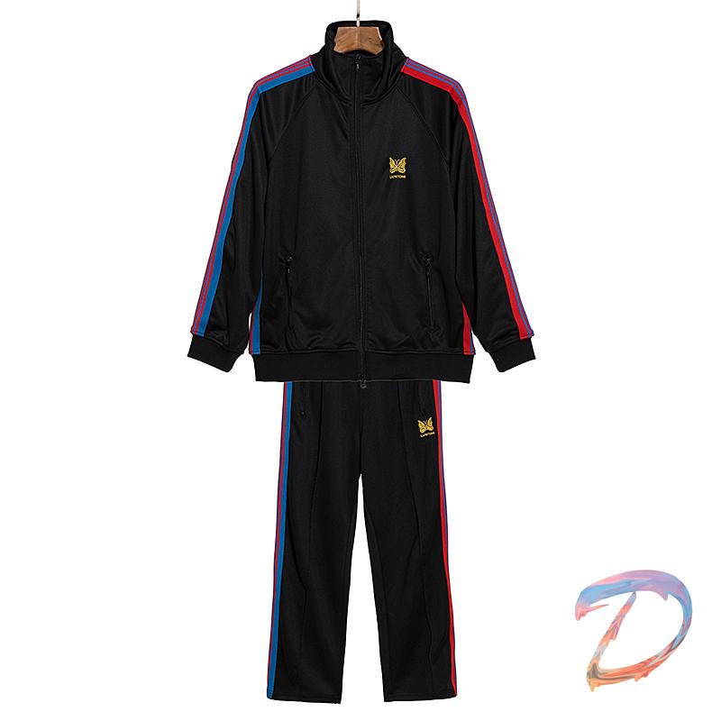 

Men' Tracksuits Needles Suit High Quality Golden Butterfly Embroidery Striped Ribbon Sweatpants Jacket Oversize Men Women' ClothesMen, Bw-9102black