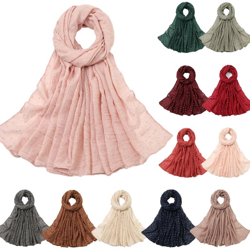 

Ethnic Clothing Summer High Quality Cotton Hijab Long Scarf Fashion Bronzing Soft Shawl Women Muslim Hijabs Headscarf Scarves Turban StolesE