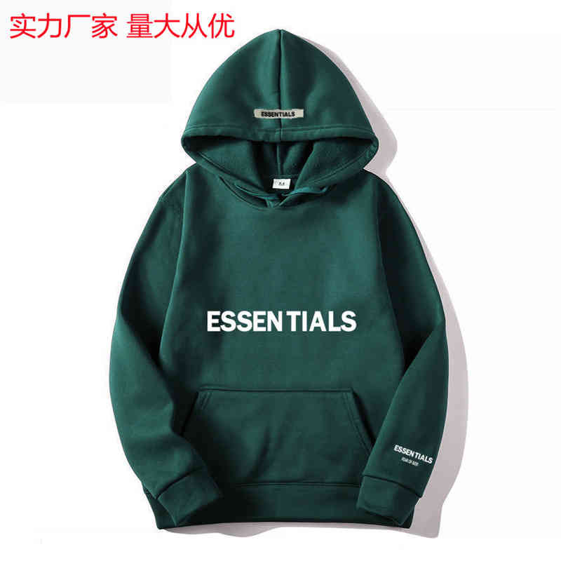 

hoodies essentials hooded for mens god of fear double thread essentials fashion mens and womens casual hooded Pullover, Red