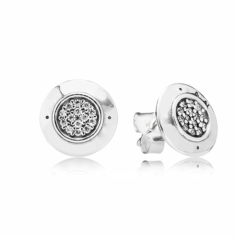 

925 Sterling Silver logo Stud Earrings Classic designer Women Mens Party Jewelry with Original box set for pandora Earrings