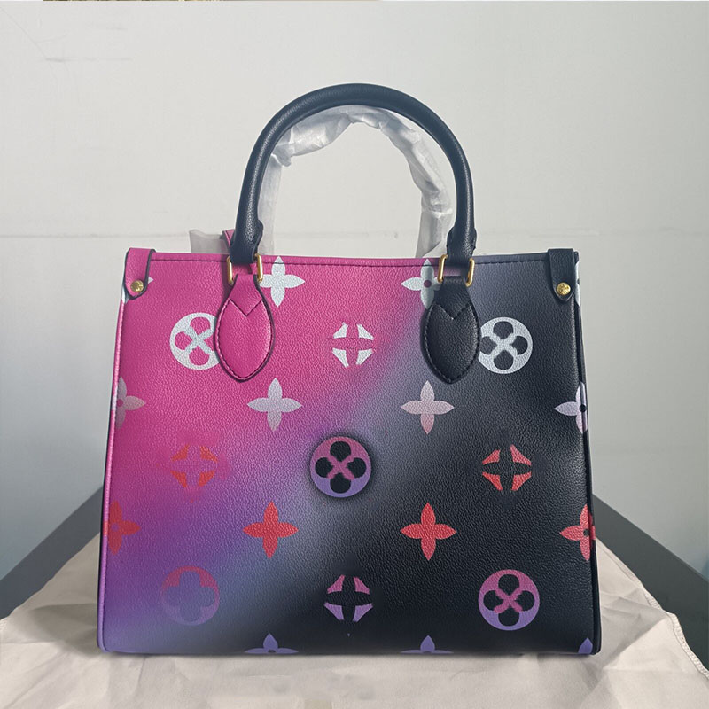 

HH Sunrise Pastel Onthego GM MM Tote Handle Bag Spring in the City Collection Handbag ON THE GO Summer 2022ss Pink Purple Giant Flower Monograms CrossBody 35cm, Add additional fee