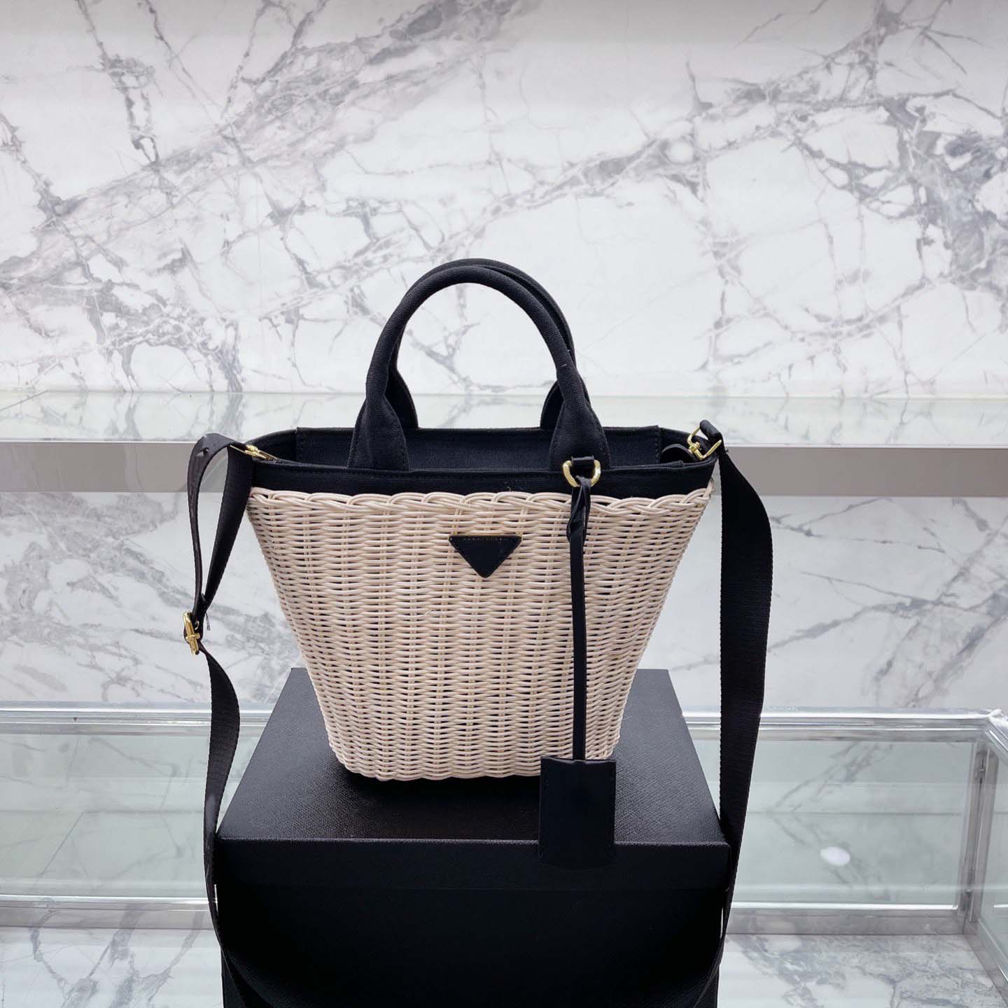 

Fashion Messenger Bags Luxury Designer Ladies Wicker Woven Canvas Shoulder Straps Vegetable Basket Design Casual Tote Bags Temperament Versatile Handbags, Cream