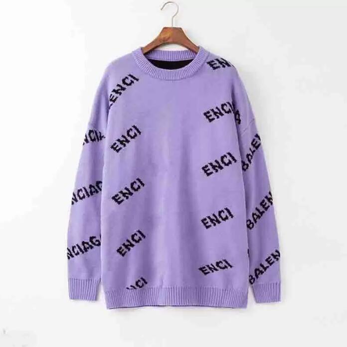 

new Balencai brand designer Women's sweater knit letter pattern cardigan men's Casual printing embroidery print knitwear long sleeve Sweaters, 04