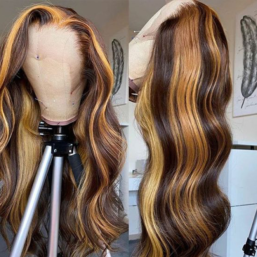 

LX Brand Body Wave Frontal Wig Transparent Lace Frontal Highlight Wig Human Hair 150 180% t Part Lace Wig Human Hair Body Wave Wigfactory di, Natural color