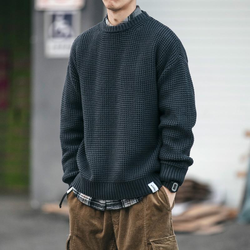 Pulls pour hommes Pull d'hiver Hommes Épais Tricot Lâche Couleur Solide Casual Mode Pull Vintage Tricoté SweaterMen's