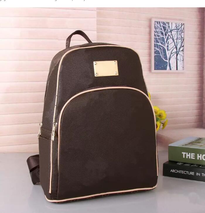 

Top Quality new style Luxury design Mens double shoulder backpack brand women's Laptop Bag Large Student Bookbag leather outdoor travel bags, 47