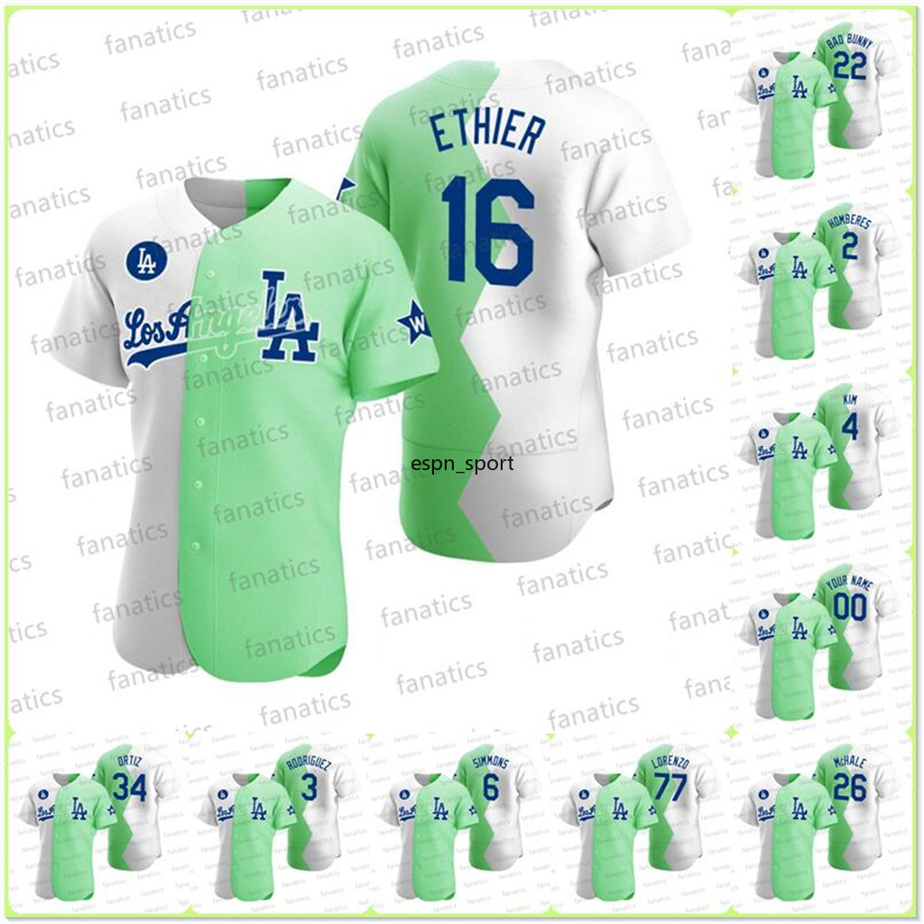 

Custom Dodgers Celebrity Softball Game Split 2022 All-Star Jersey Vladimir Guerrero Bad Bunny Shawn Green Jojo Siwa Joel McHale Jerry Lorenzo J.K. Simmons, Nik logo as picture