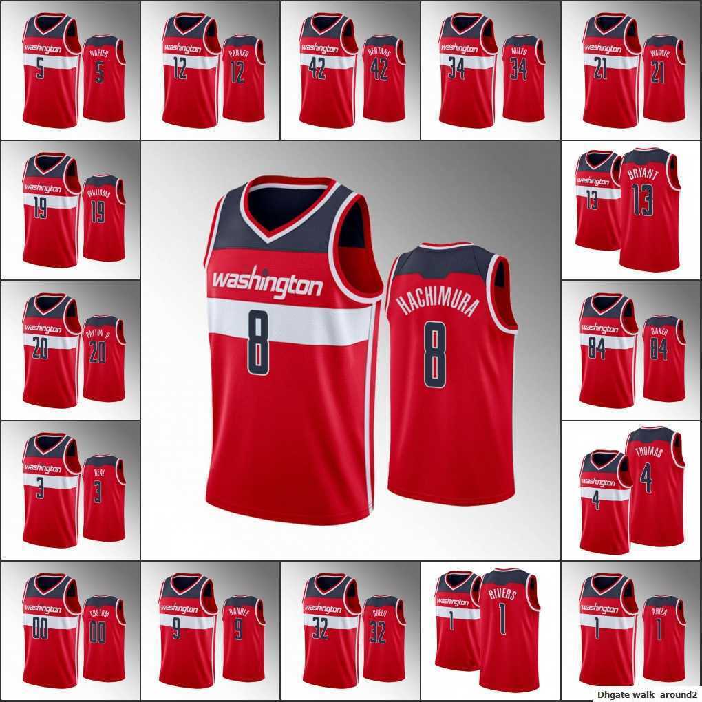 

Screen Print Washington Wizards''Men Bradley Beal Isaiah Thomas Rui Hachimura Davis Bertans Icon Red Custom 75th''nba''jerseys