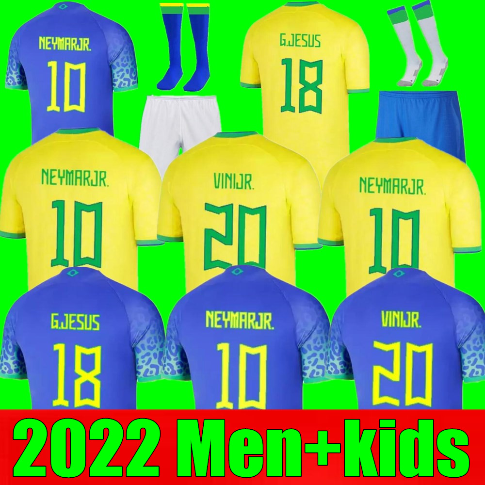 

New 2022 soccer jersey Camiseta de futbol PAQUETA BRAZILS NERES COUTINHO football shirt JESUS MARCELO PELE CASEMIRO brasil 22 23 maillots football men and kids SETS, Adult away