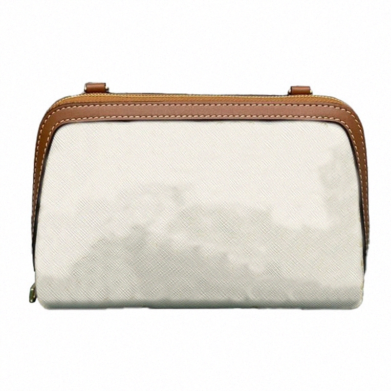 

Clutch with chain in canvas and leather trimmings crossbody bag shoulder bag designer textile lining handbag tote zipped closure pouch K7uv#