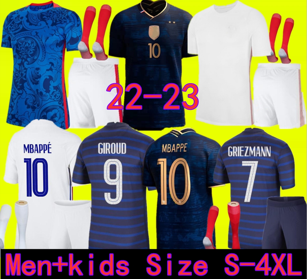 

Size -4XL Thailand quality 22 23 BENZEMA jerseys 21 22 23 MBAPPE GRIEZMANN POGBA Soccer jersey KANTE Football shirts VARANE maillot de foot Hommes enfants kit, 12