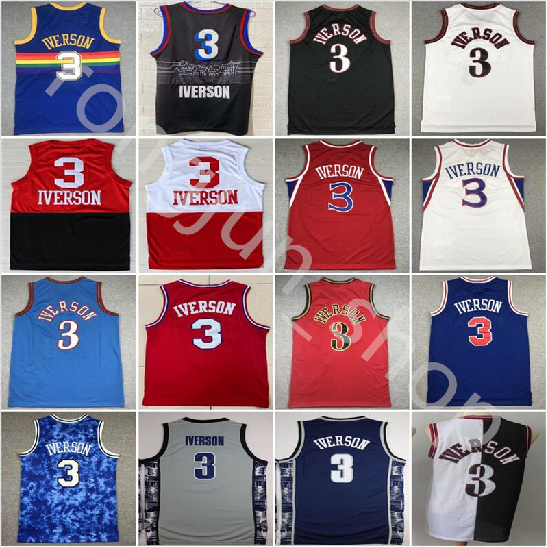 

Jersey Mitchell Ness philadelphia''76ers''Men Basketball 1990-00 Retro Allen 3 Iverson 1999-00 1996-97 1997-98 2006-07 Black Blue White Red jerseys