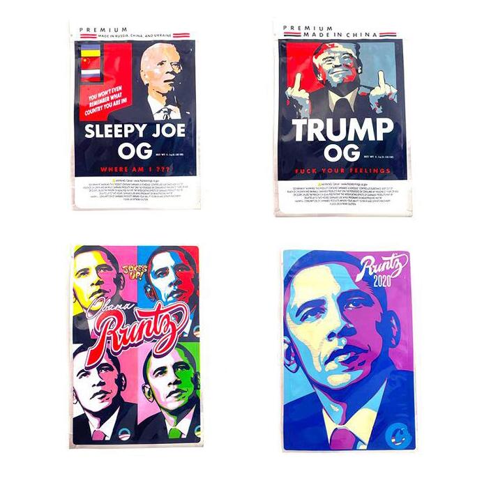

Obama Runtz 3.5g trump sleepy joe biden packaging bag with zipper stand up pouch packing plastic packaging bags mylar