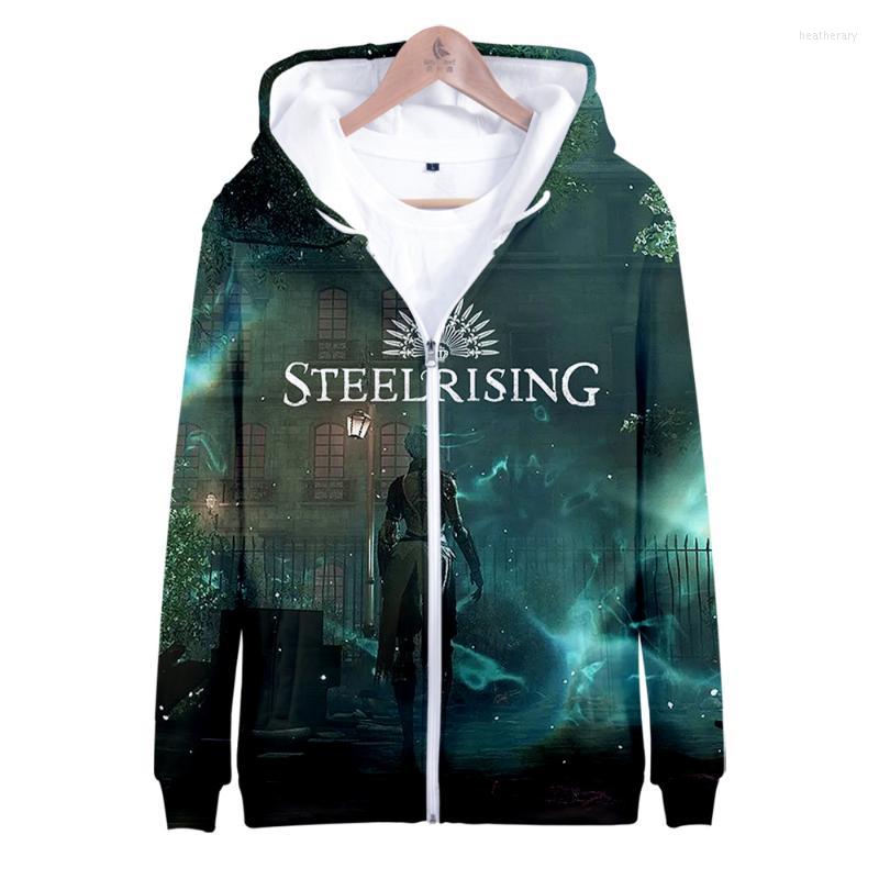 

Men's Hoodies & Sweatshirts Steelrising Zipper Game Clothes Casual Zip Hoodie Fashion Style Unqiue Unisex 3D PersonalizationMen's