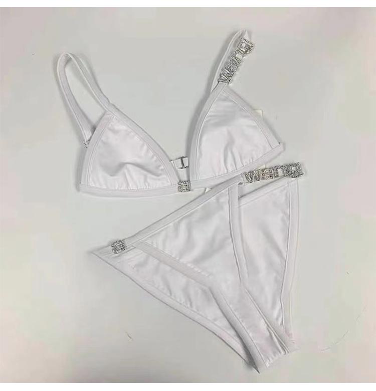 

Women' Swimwear Wang Bikinis Set For Ladies 2022 Summer Crystal Decoration Female White Pure Cotton Panties Underwear SwimsuitWomen, Black panties
