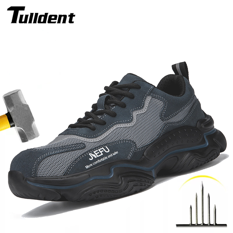

Mens Safety Shoes Boots Steel Toe Cap Casual Boots Breathable Indestructible Shoes Puncture-Proof Work Boots Soft, 848 black