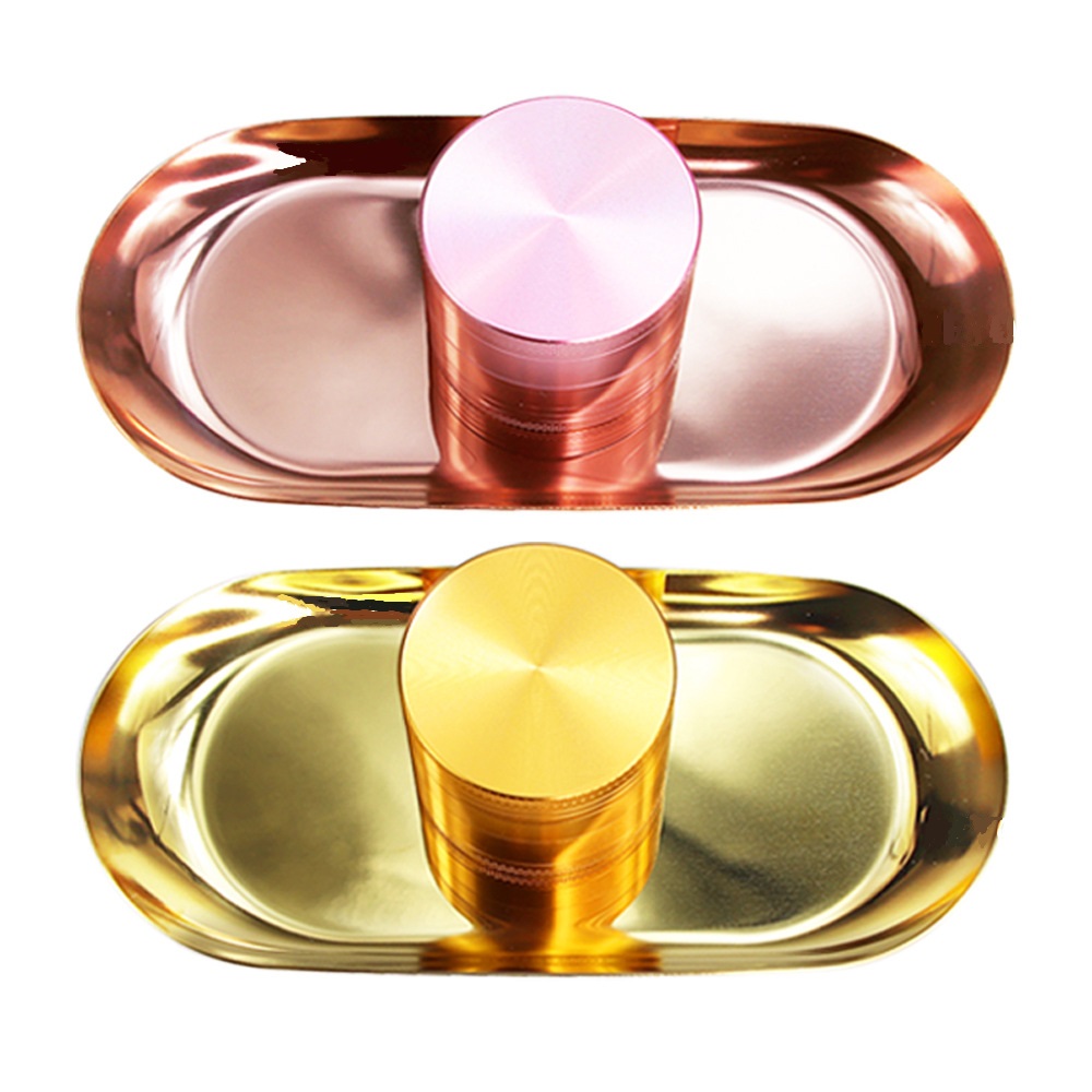 

new launched smoking set metal herb grinder rainbow rolling tray bling blunt holder Shining Rainbow Kit