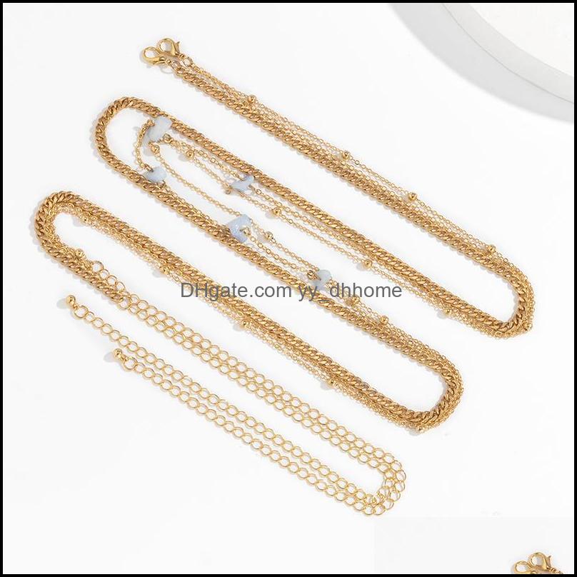 

Belly Chains Body Jewelry Sexy Beach Resort Wind Gravel Waist Chain Female Set Cross-Border Trend Punk Metal-Chain Mti-Layer Panties Design
