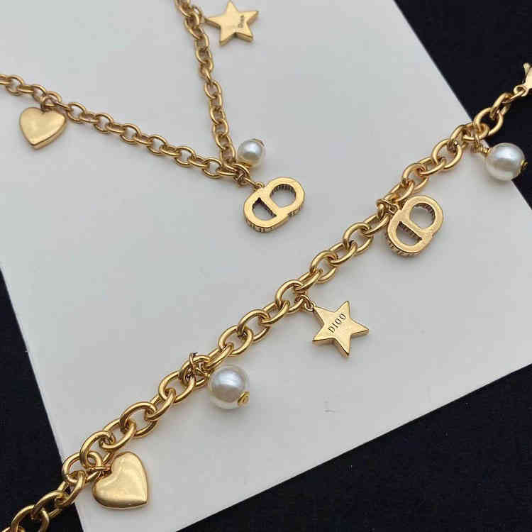 

2022 Factory Wholesale New di home Pearl Star Love diamond inlaid Necklace simple trend multi-element Bracelet