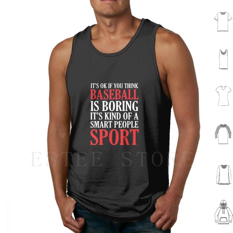 

Men' Tank Tops Baseball Is A Smart People Sport V4 Vest Cotton Softball Base Ball Americas Favorite Pastime Team, White;black