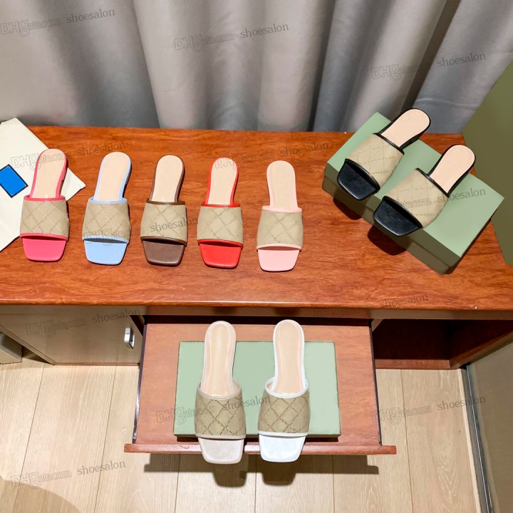 

2022 Designer Women's slide Classics sandals with Double Floral brocade Top grade Gear Leather Slides flip flops Flats bottoms slippers Ladies Summer G shoes, Shoesalon