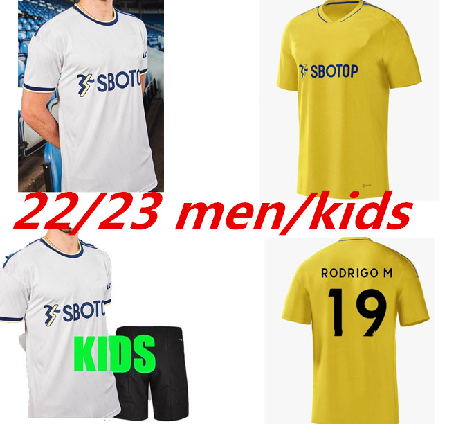 

Men Adult Kids Football Jerseys yellow 22 23 Leeds BAMFORD Home goalkeeper Soccer Jersey RAPHINHA Away Blue Shirt 2022 2023 United Uniforms on sale Player fans 999, Red