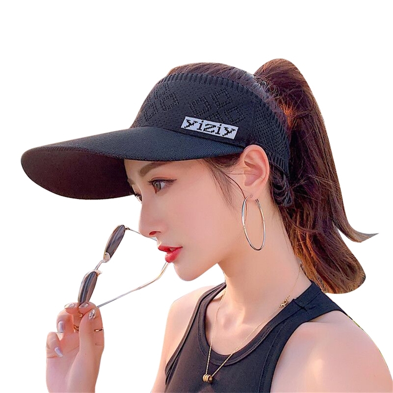 Spring Summer Visor Hats Wide Brim Womens Outdoor Beach Sun Protection Caps Empty Top 220617