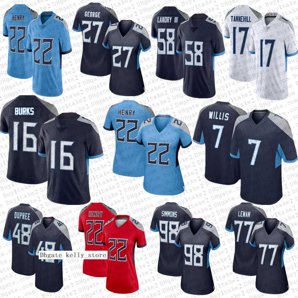 

7 Malik Willis 22 Derrick Henry 16 Treylon Burks Tennessee''Titans''Football Jerseys 2 Robert Woods Austin Hooper''nfl''Jersey, Mens