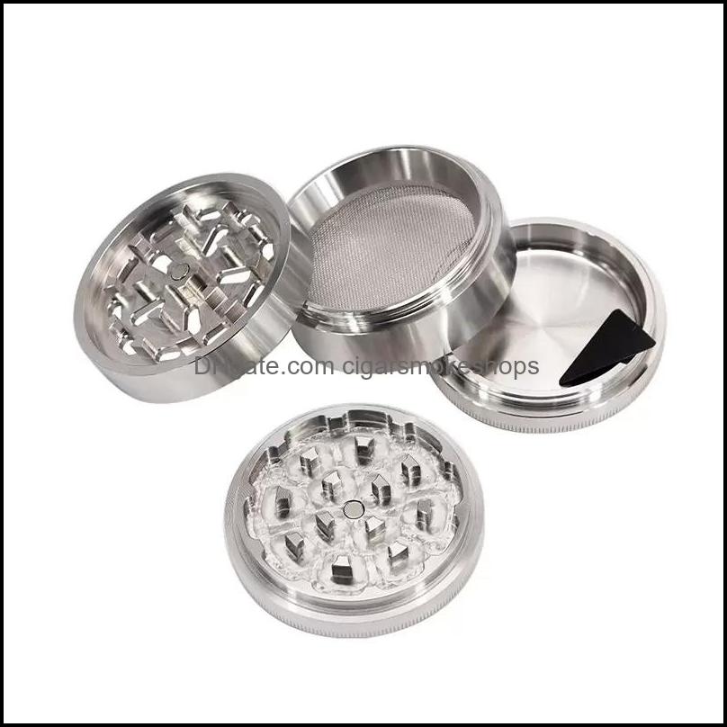 

Other Smoking Accessories Herb Grinder Stainless Steel Smoke Grinders 64/54 Mm Four-Layer High-Grade Flannel Bag Tobacco Crusher Drop Dhni0